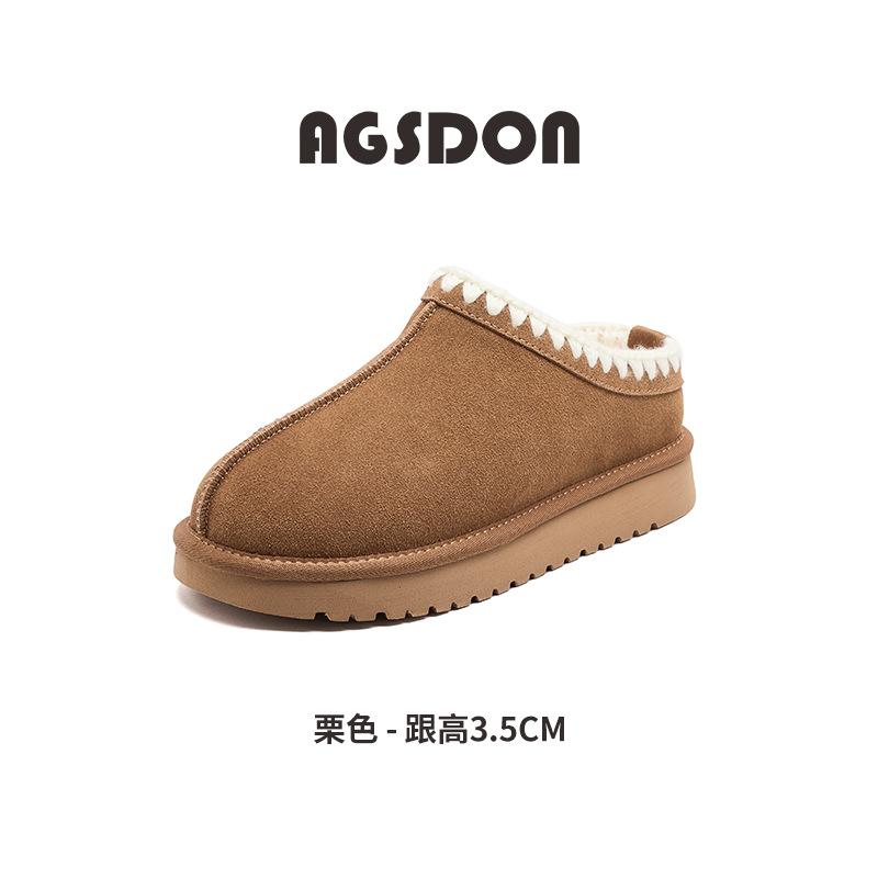 Augustine Low-top Snow Boots for Women's 2025 New Winter Velvet Thickened One-pedal Bread Cotton Shoes