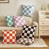 Checkerboard Plaid Cushion Cover Pillowcase Sofa Seat Bed Retro Home Decor
