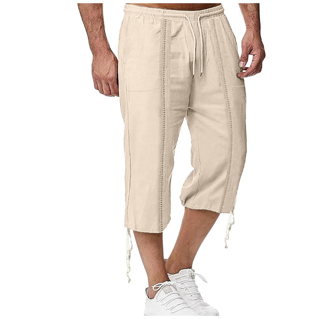 Мужские летние повседневные спортивные брюки из хлопка и конопли Повседневные брюки
