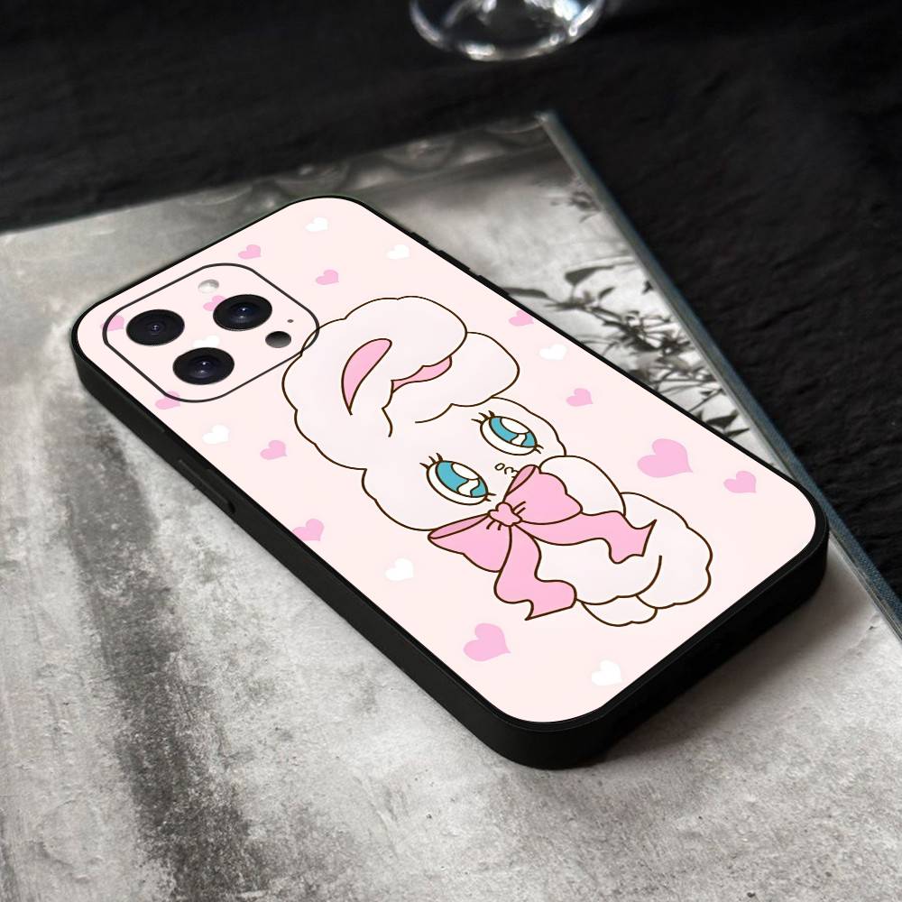Pink Rabbit E-Esther Bunny Phone Case Black Silicone Soft Shell For IPhone 17 16 15 14 13 12 11 Air Pro Max Plus Hot Sale
