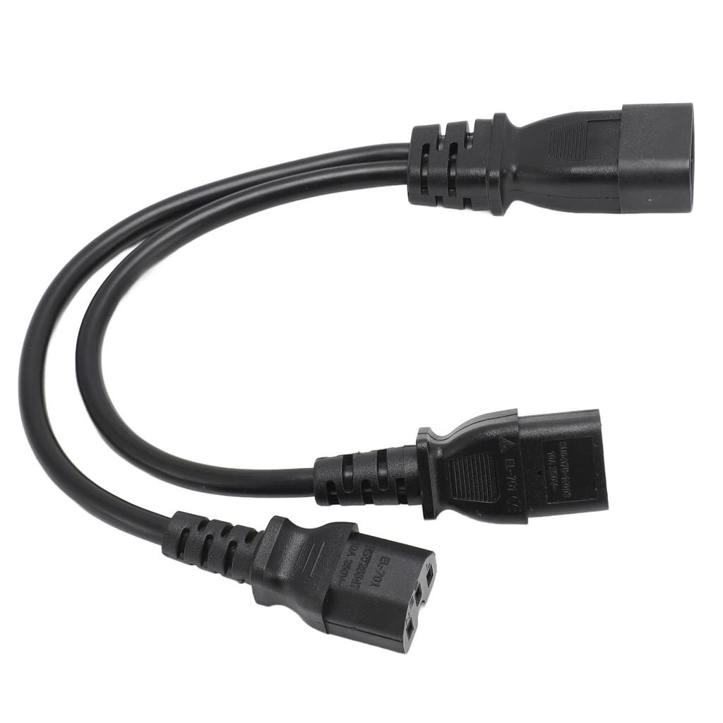 IEC320 C14 to IEC320 C13 C15 Power Cords Male to Female Computer Y Splitter Adapter Cable for Display PC Desktop