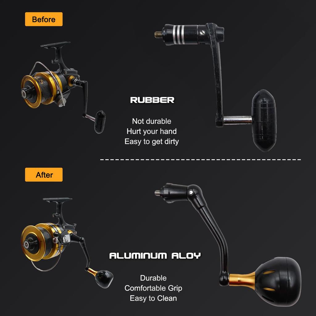 JINOHNAMILL 76mm Power Handle for Penn Spinfisher 750SS and 850SS Reels, Plug and Play