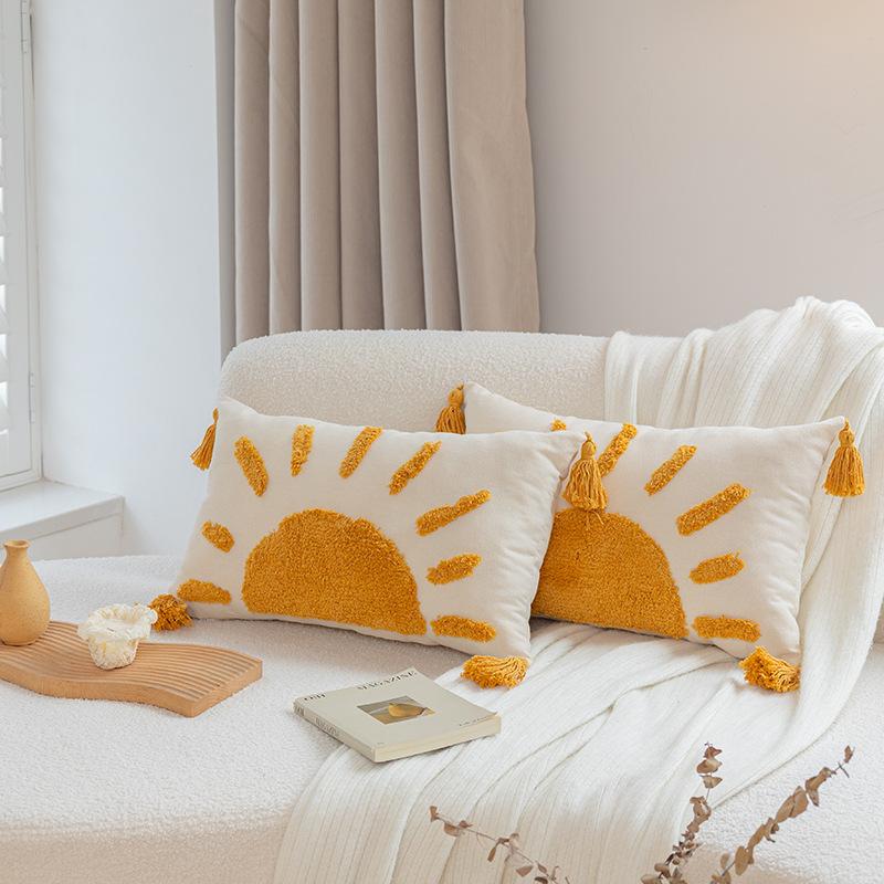 Tufted Throw Pillows Cream Windhead Pillows Tatami Back Pillows Can Be Disassembled and Washed In The Bedroom