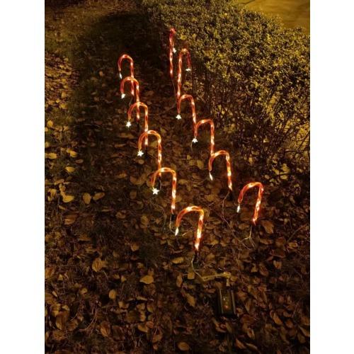 Газонное освещение на солнечных батареях, наземное освещение, рождественские украшения, леденцы, открытый сад, один прицеп, пять дворовых фонарей.