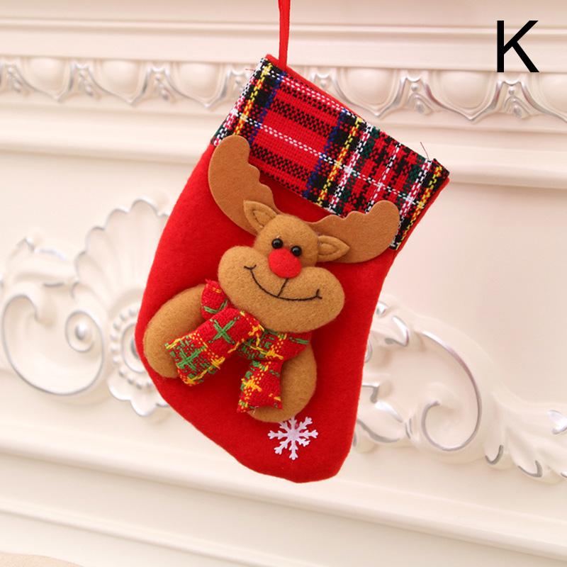Christmas Stockings Pendant Gift Bag Party Decor Snowman Reindeer Socks Christmas Tree Decorations