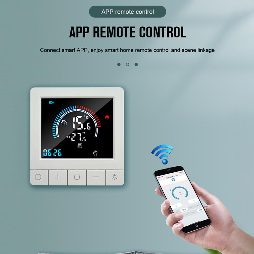 Программируемый цифровой термостат с защитой от детей, WiFi, ЖК-дисплеем, датчиком NTC, для водяного отопления, теплого пола, контроль температуры пола