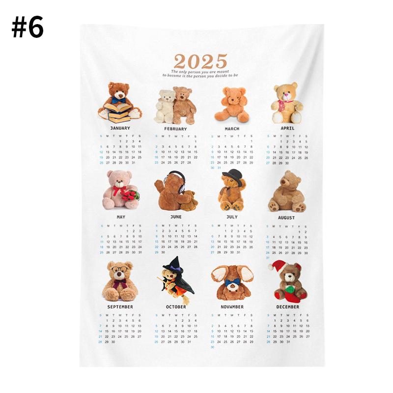 Новогодний календарь Домашняя подвесная ткань Календарь на Новый год 2025 Настенный фон Гобелен Фотоподвесная ткань Украшение для дома