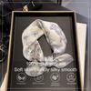 Women Butterfly Pattern Really Silk Scarf for Gift Bandana Square Scarves Kerchief Mulberry Silk Bag Wrap Handle Tie Headband