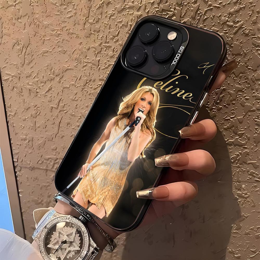 Чехол для телефона Селин Дион для iphone 17 16 15 14 13 11 12 Pro Max Xr X Air Plus черный серебристый жесткий корпус