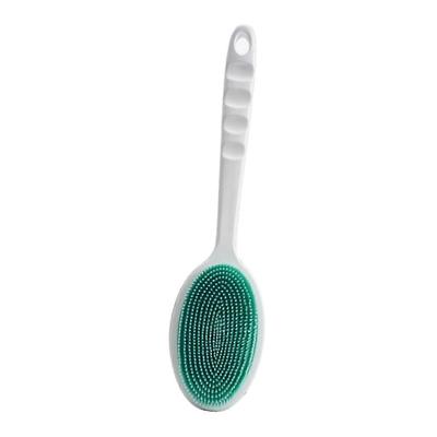 Силиконовый скруббер для тела, отшелушивающий агент с ручкой, нежная щетка для ванны для спины, щетка для глубокого очищения, способствующая циркуляции крови, душевая люфа для душа