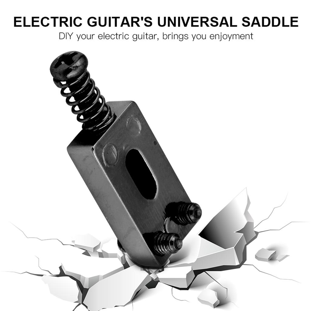 6 шт. металлических седел тремоло для деталей бриджа электрогитары с гаечным ключом(черный)