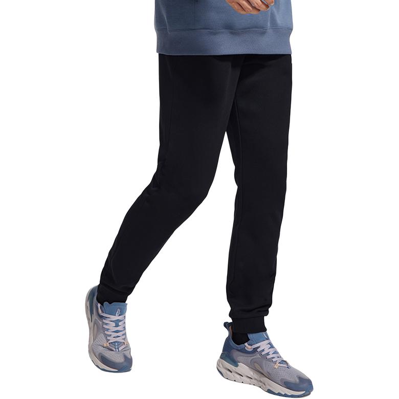 Li Ning Sports Lifestyle Series однотонные свободные дышащие удобные повседневные брюки мужские низы черного цвета AKLTD51-1