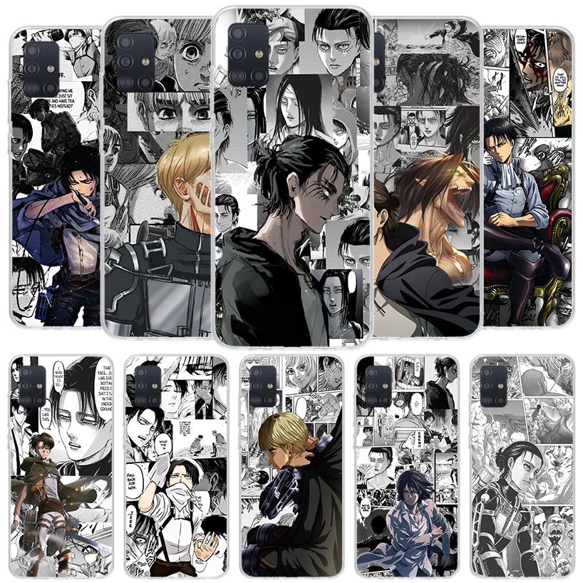 Attack Anime Cover Phone Case For Samsung Galaxy A12 A22 A32 A52 A72 A02S Phone Case Note 20 Ultra 10 S10 Plus A51 A71 A50S A20S