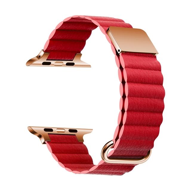 Подходит для ремешка Apple Watch 8 Apple Watch se/ultra/7-го поколения iwatch6 кожаный ремешок с магнитным притяжением и креативностью