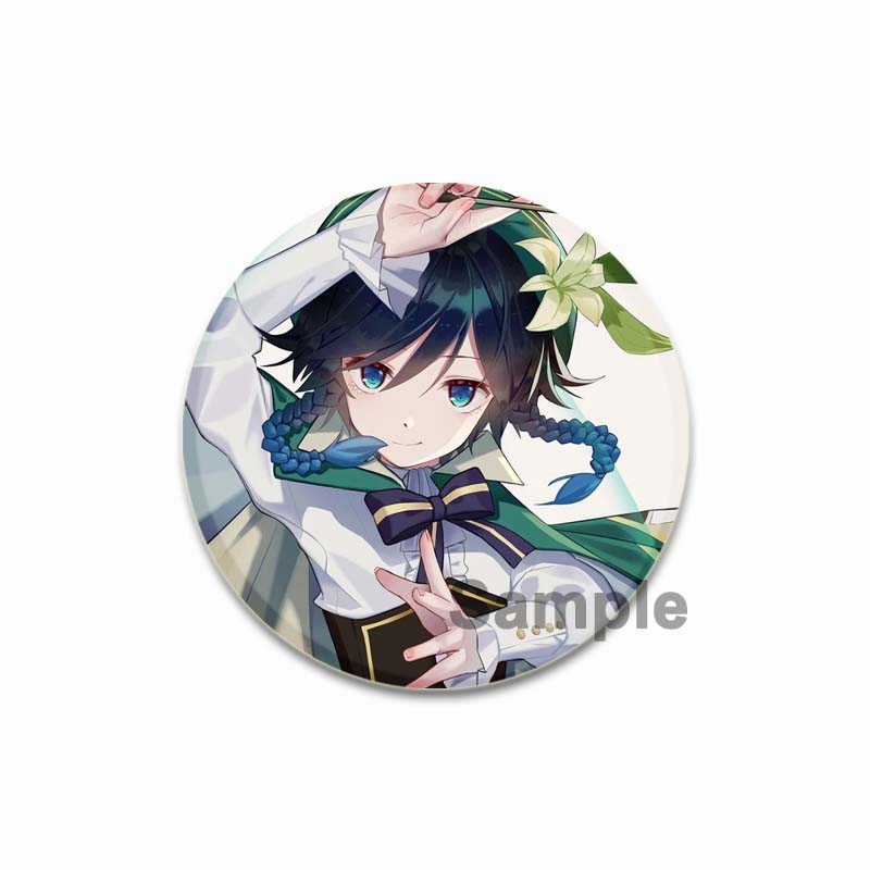 58 мм Genshin Impact, мягкая кнопка, булавка, креативные забавные броши на воротник, мультяшный значок, одежда, шляпа, аксессуары, милые модные украшения, подарки