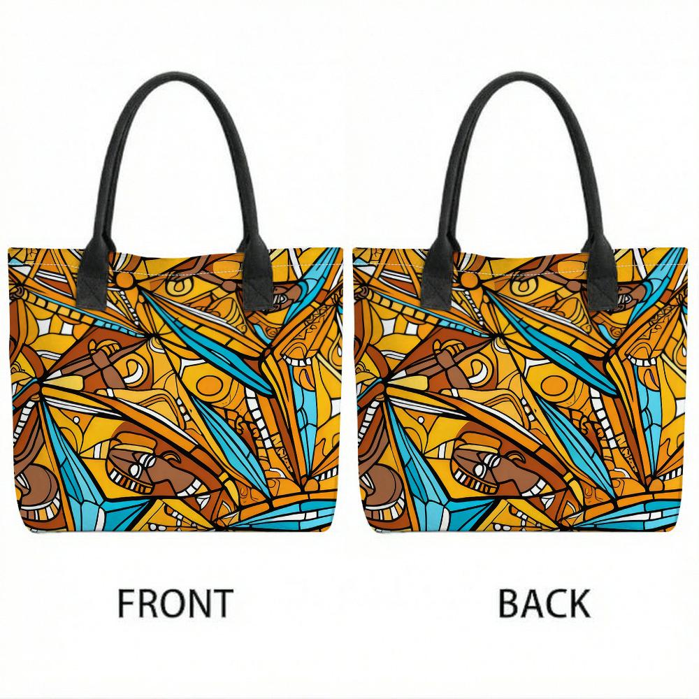 African Art Print Tote Bag Large Capacity Casual Shoulder Bag for Daily Use