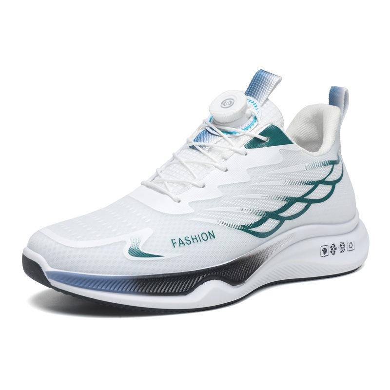 Rotary Buckle Sports Shoes Men's Height Increase 2025 New Breathable Mesh Running Shoes Youth Casual Shoes Foreign Trade