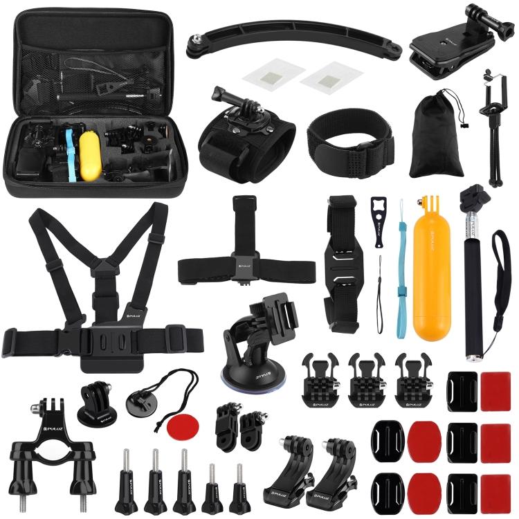 PULUZ 50 в 1 Комплекты аксессуаров Total Ultimate Combo с кейсом из EVA для GoPro, Insta360, DJI и других экшн-камер