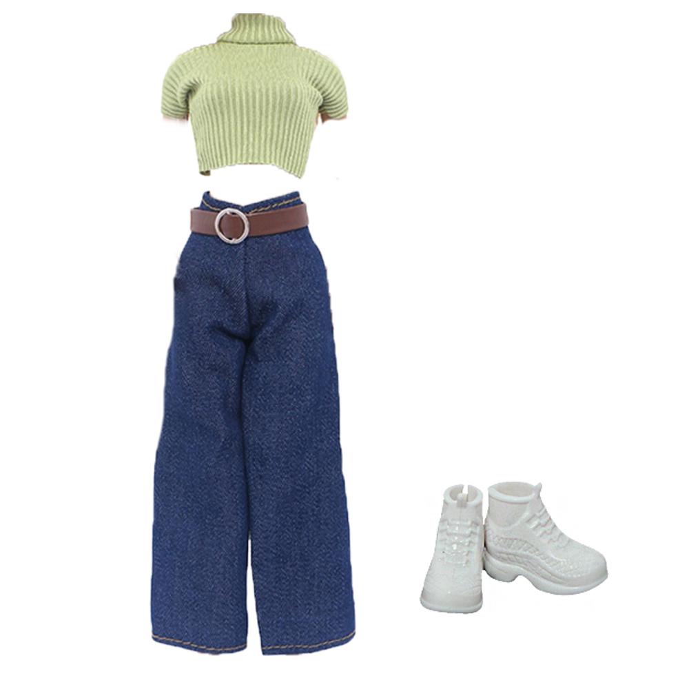 Модное платье для куклы 30 см 11,5'' Наряд для куклы-девочки Топ и брюки с туфлями на высоком каблуке Сапоги Детская игра Подарок Аксессуары Игрушка