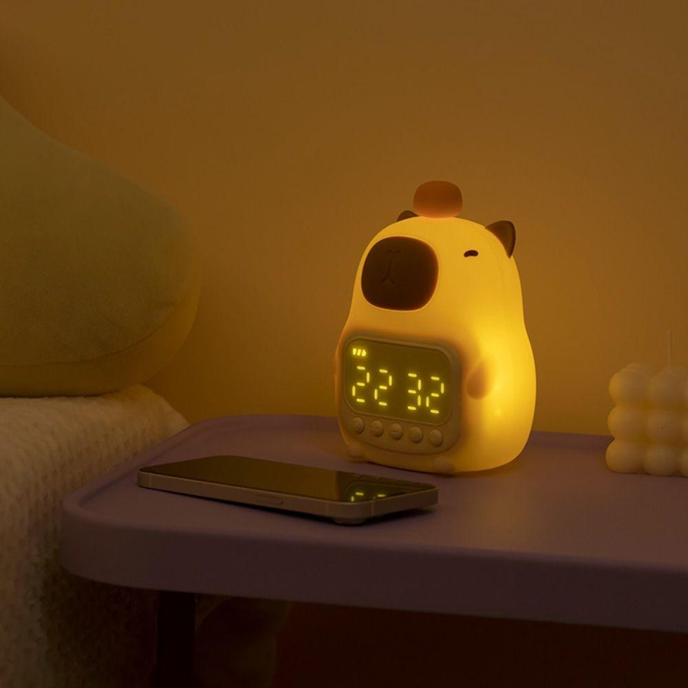 Capybara Shape Capybara Night Light USB Rechargeable Bedside LED Clock  Bedside
