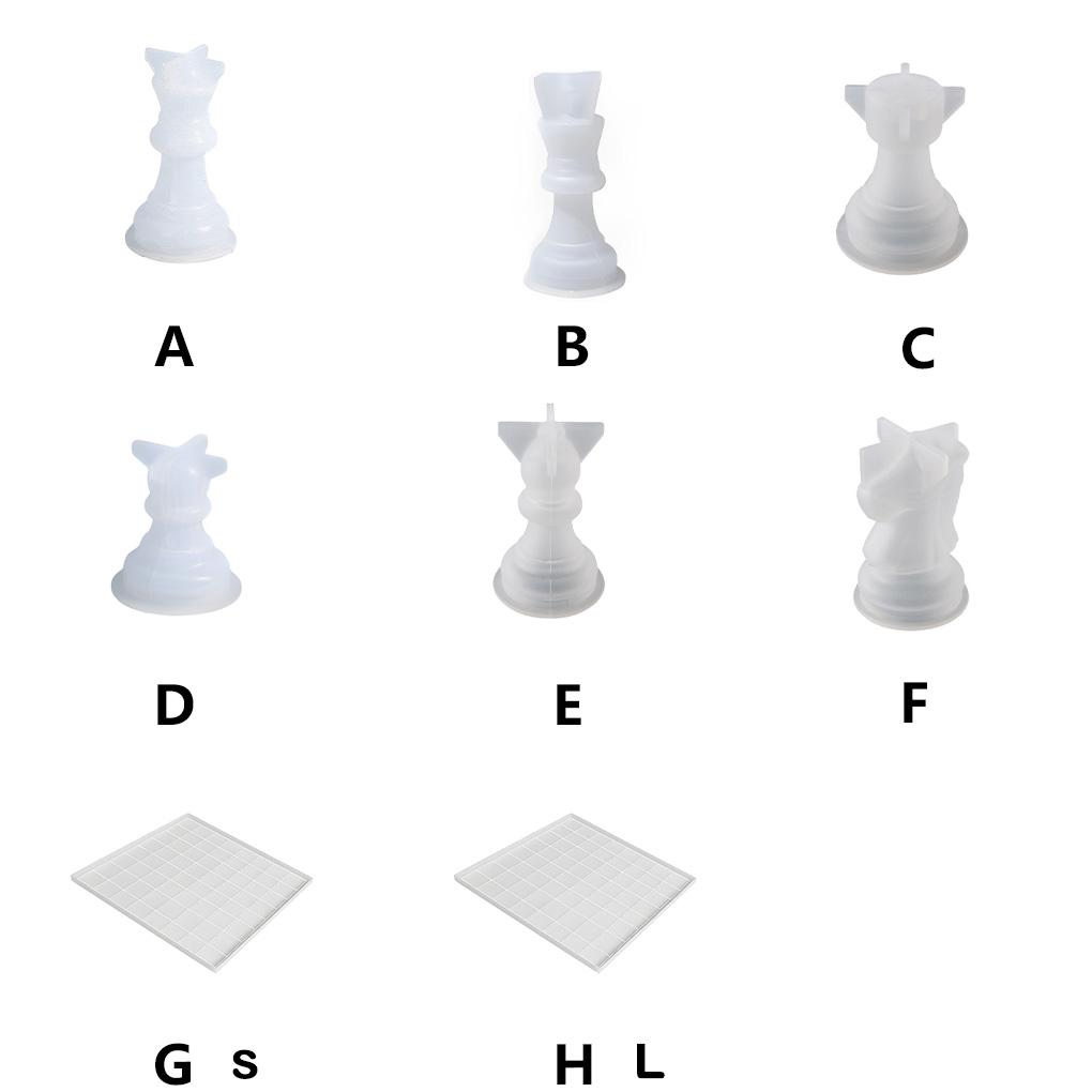 Шахматная форма Антипригарная Замена Современный Простой Стиль Смола Международные Шахматы Изготовление Поделок Форма Аксессуары