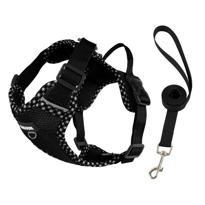 Adjustable Reflective Dog Harness With Leash Small To Medium Dogs Breathable Anti-Escape Chest Vest
