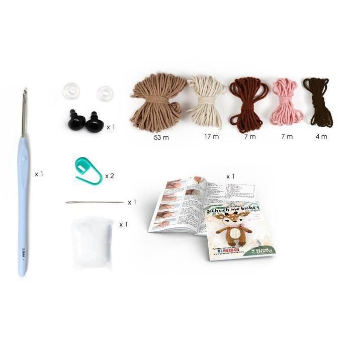 Kit crochet - Graine Créative - Biche - 17 cm - 12 pcs - Beige