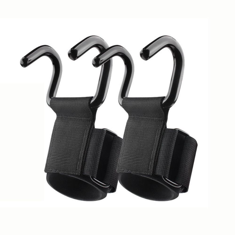 1 pair Adjustable Weight Lifting Grip Hook Pull-up Steel Hook Grips Strap Weightlifting