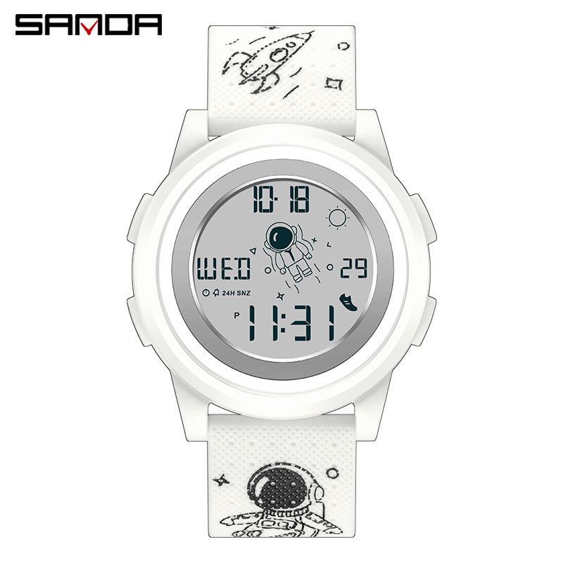 SANDA's New Astronaut Fashionable Men's and Women's Waterproof Electronic Sports Watches