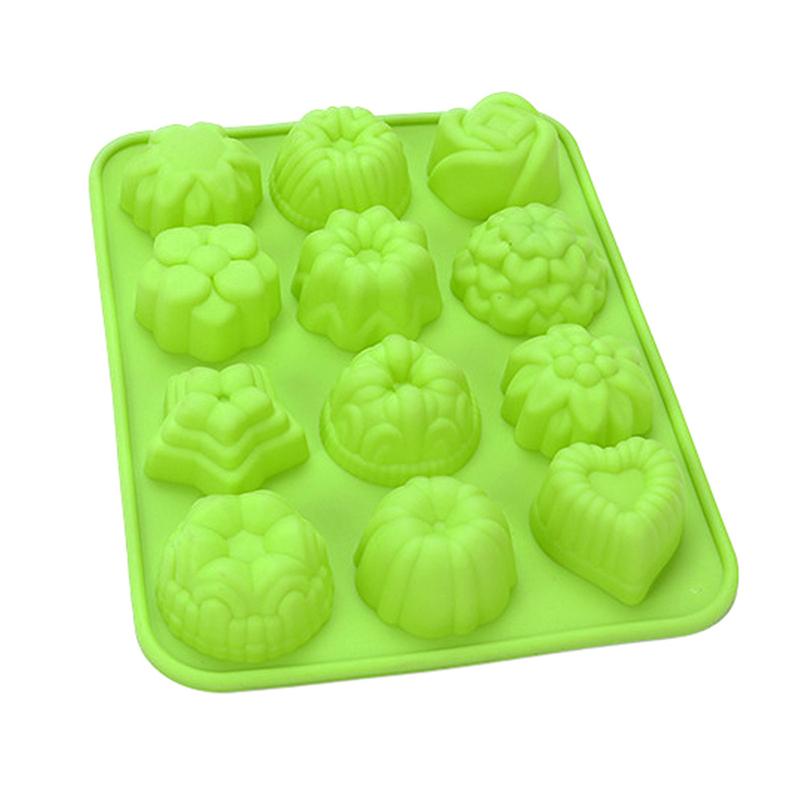 12 отверстий силиконовые формы для выпечки шоколада для духовки индивидуальные 3D мини десерт цветы сердце звезда кексы противень для выпечки кексов