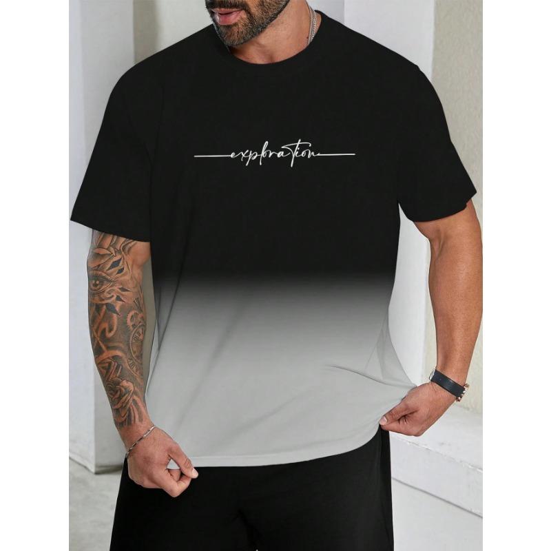 Футболки с короткими рукавами мужские летние трендовые повседневные черные коричневые с цветовыми блоками