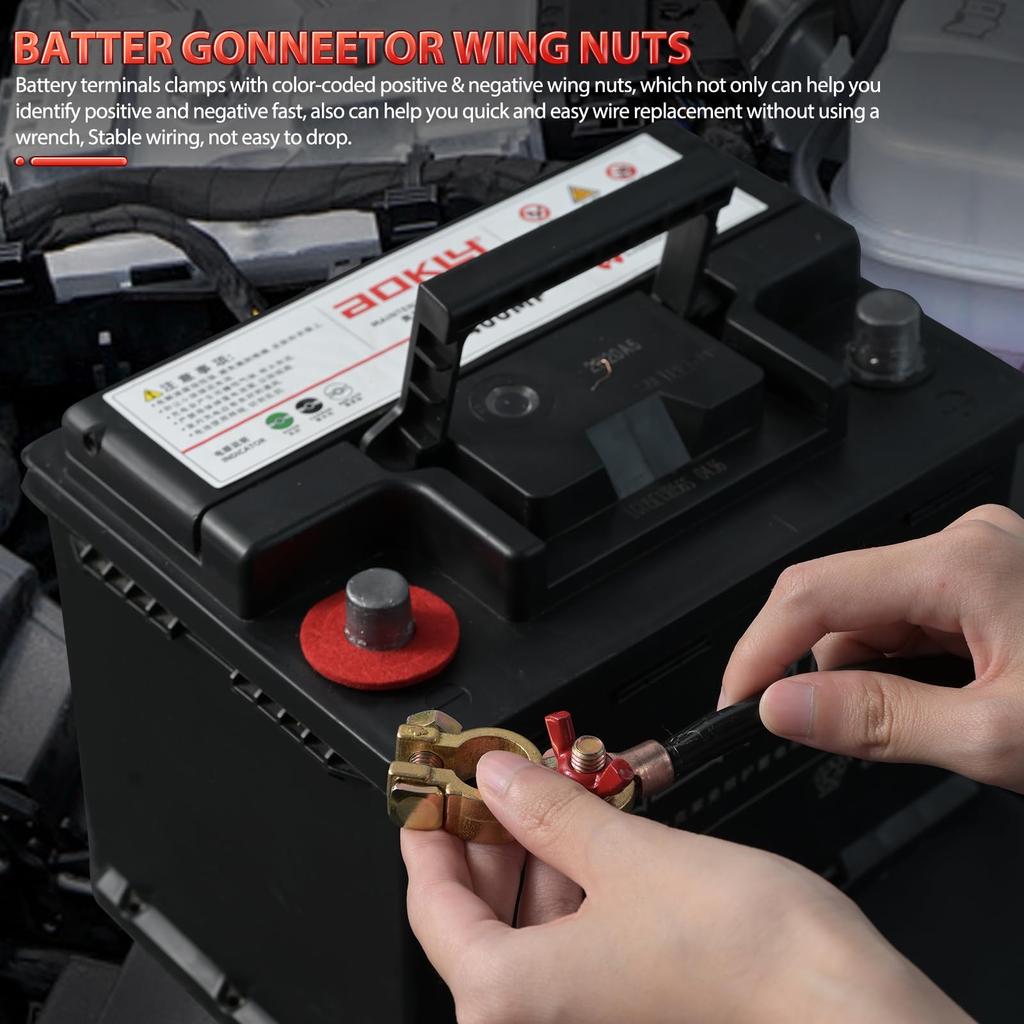 Клемма аккумулятора Клемма аккумулятора Клемма автомобильного аккумулятора D-клемма Разъем клеммы аккумулятора Латунь 12/24В Антикоррозийная шайба Круглая клемма Pl