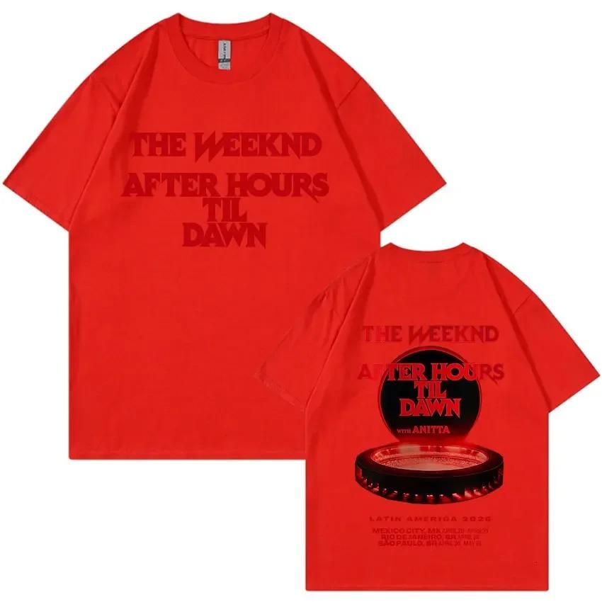 Музыкальная футболка унисекс The Weeknd After Hours Til Dawn 2026 World Tour Хип-хоп Харадзюку Стиль Круглый вырез