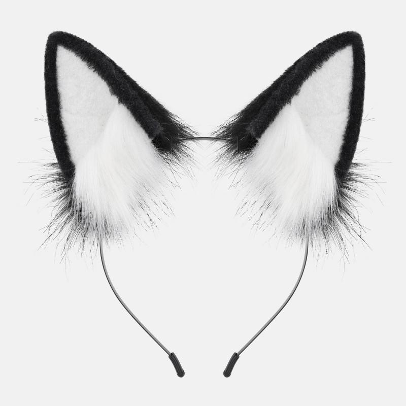 Handmade Plush Cat Fox Ears Headband Cosplay Party Costume Accessory Unisex
