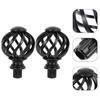 Birdcage Curtain Rod Finials Replacement Spiral Ball Drape Accessories Curtain Decor
