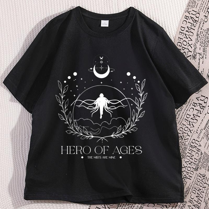 Hero of Ages T Shirt Retro Cotton Shortsleeve Tshirt Bookish Fandom Tshirt Casual Round Neck Print Tees Oversized Man Clothing