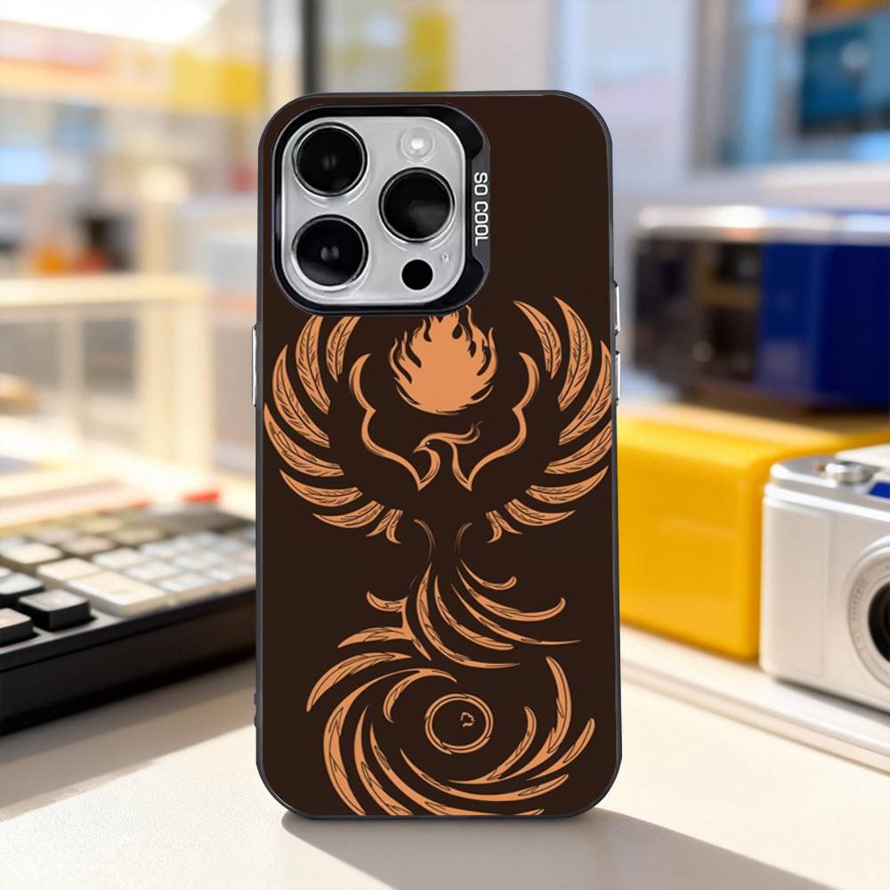 Myth Art Cool Phoenix For iPhone 17,16,15,14,13,12,11,Pro,Max,Plus,E,Air,Mini Anti Fall Black Matte Hard Bumper Phone Case