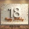 2D Фон для фотозоны на 18-летие Белый Золотой Конфетти Фон