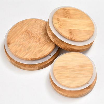 Прозрачное силиконовое кольцо Многоразовое уплотнительное кольцо Крышка для банки для хранения Крышка из бамбука Аксессуары для чайного набора