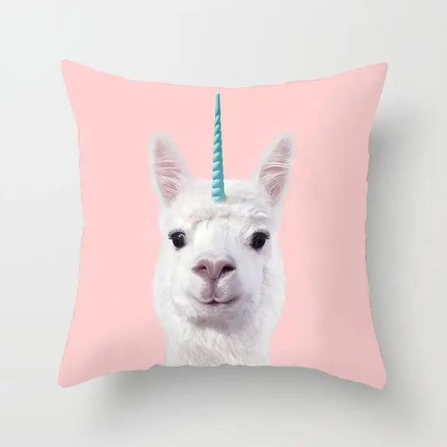 Мультфильм Животное Единорог Украшения Наволочка Подушка Чехол Для Дома Жираф Диван Машина Лама Альпака Вечеринка