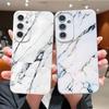 Чехол с узором под белый мрамор для Samsung S26 Ultra S25 A18 S24 S23 S22 S21 FE A15 A16 A17 A35 A36 A37 A54 A55 A56 A57 Силиконовый чехол с кожаной текстурой