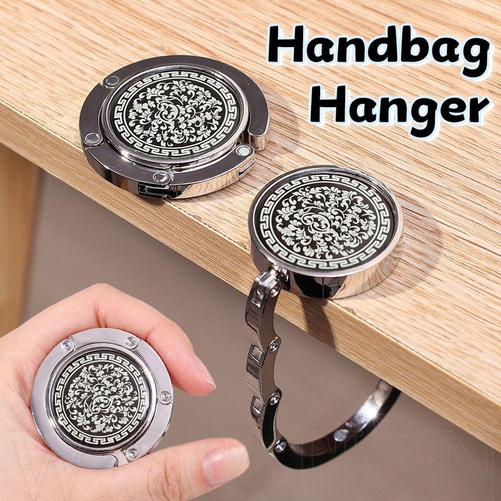 1Pcs Portable Handbag Hanger Vintage Flowers Purse Bag Hook New Table Hook Holder