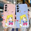 Мягкий силиконовый чехол с рисунком для девочек для Xiaomi Redmi Note 13 Pro 13C Samsung A55 M35 S24 iPhone Huawei Honor Realme Camera Защитный противоударный чехол