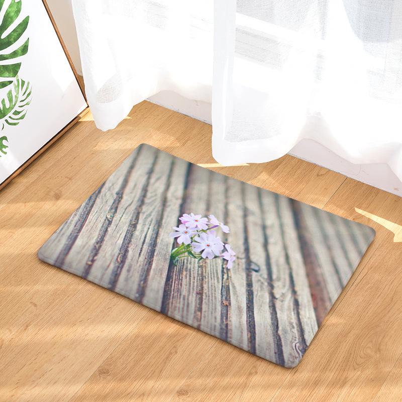 Flowers Pink Rose Hallway Mats Scenic Print Bedroom Living Room Floor Rugs Anti-Slip Kitchen Bathroom Square Carpet Decoration