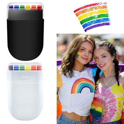 Радужная краска для лица Краска для лица и тела Pride 6 цветов Безопасный стик-краска для лица Маркеры для тела для шествий, вечеринок, фестивалей, празднования Дня гордости