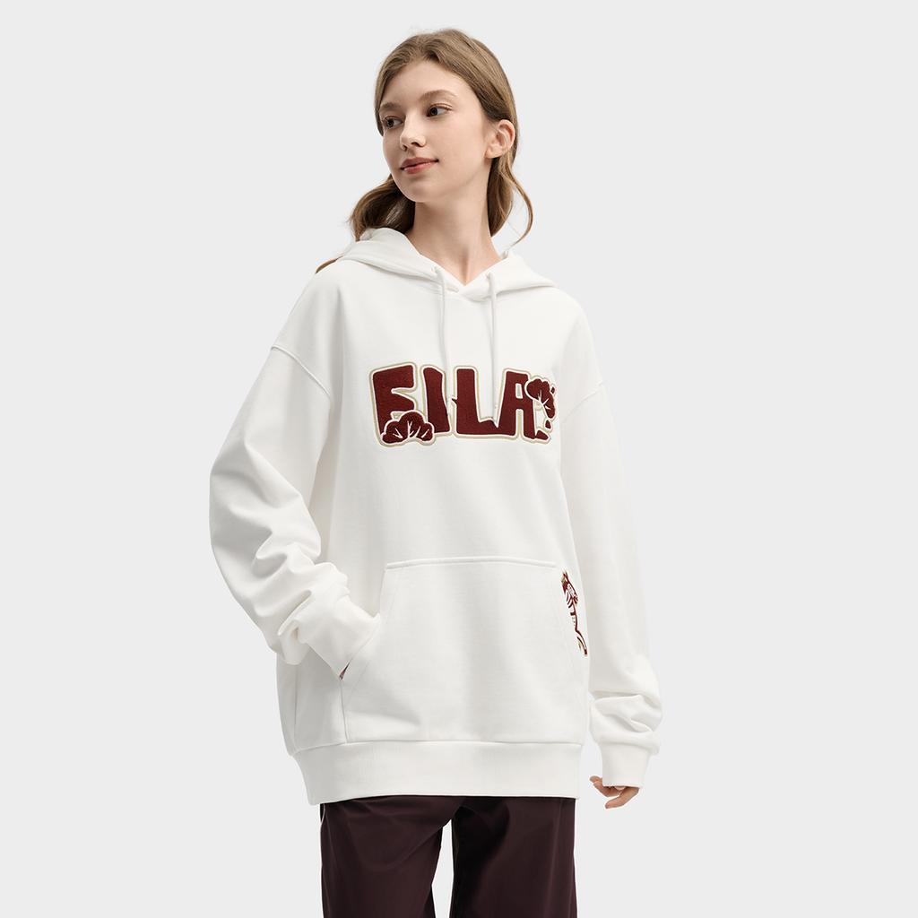 Fila CNY Модный Персонализированный Трендовый Минималистичный Классический Вышитый Логотип Паттерн Ретро Спортивный Повседневный Универсальный Удобный Худи F11U619203FWT