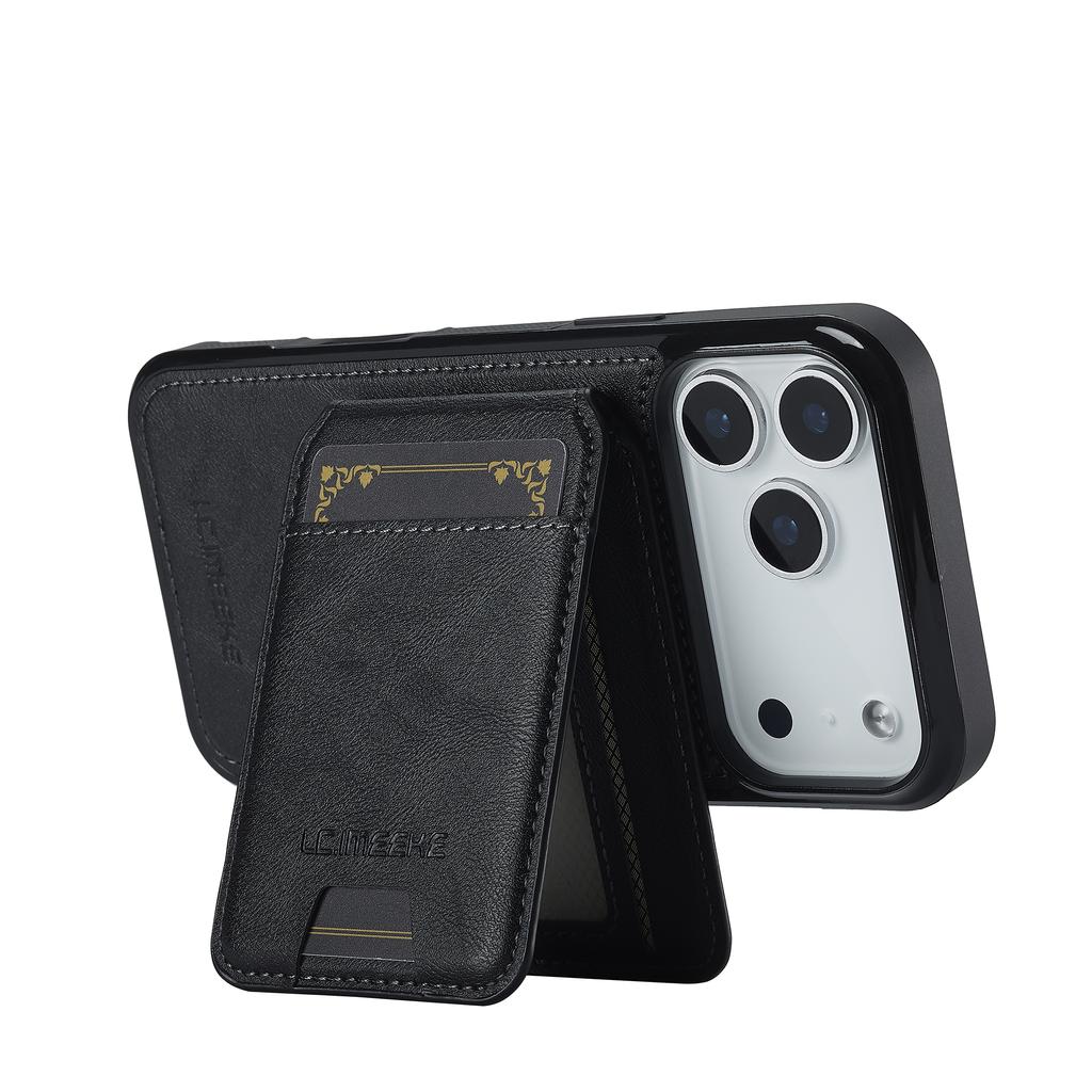 LC.IMEEKE L3 For iPhone 17 Pro Magnetic Case Detachable Card Holder Leather TPU Mobile Cover