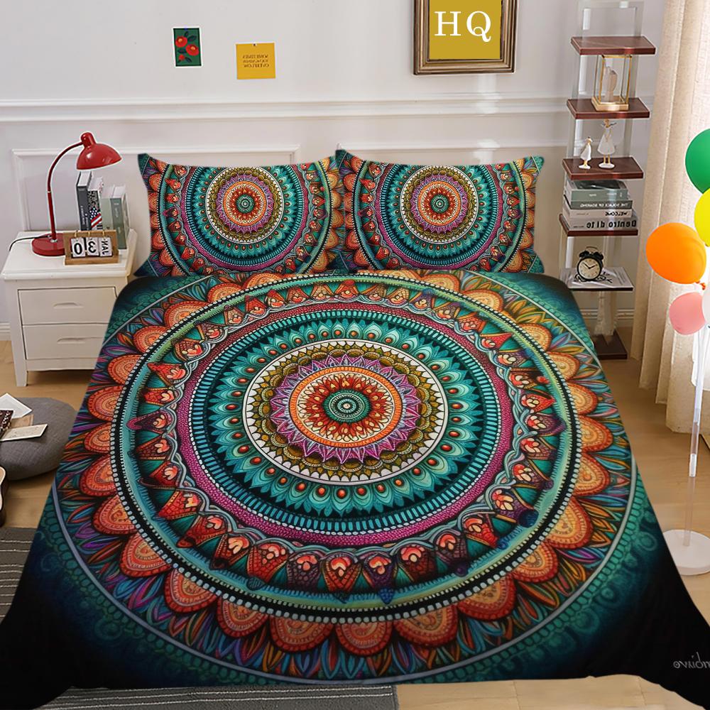 Постельное белье Мандала, украшение для спальни, модные комплекты постельного белья, одноместные полноразмерные покрывала из микрофибры, мужские постельные принадлежности, костюмы