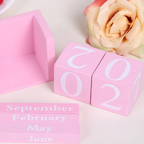 Деревянные блоки настольный календарь месяц дата дисплей многоразовый фермерский деревенский цельный деревянный вечный календарь домашний офис настольное украшение