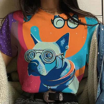 Летняя футболка Harajuku, женская футболка с круглым вырезом и коротким рукавом, забавный модный топ с 3D принтом мультфильма, уличная футболка в стиле хип-хоп, пуловер, футболки